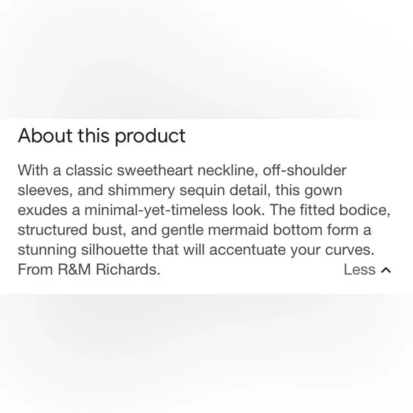 Gorgeous R&M RICHARDS evening gown, size 8. Worn once, in like-new condition. - Picture 13 of 13